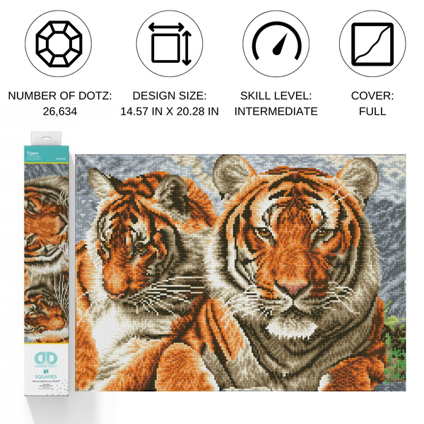 Dotz Diamond Dotz Tigers - 20.3" X 14.6"