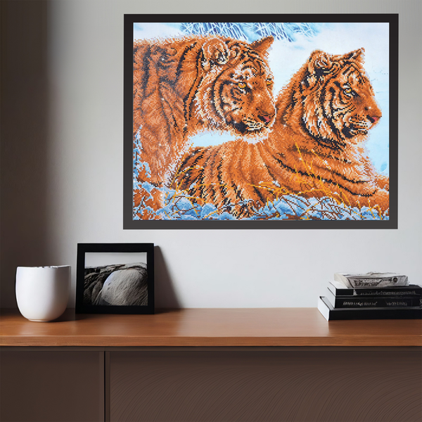 Dotz Diamond Dotz Tigers In The Snow - 28.4" X 20.5"