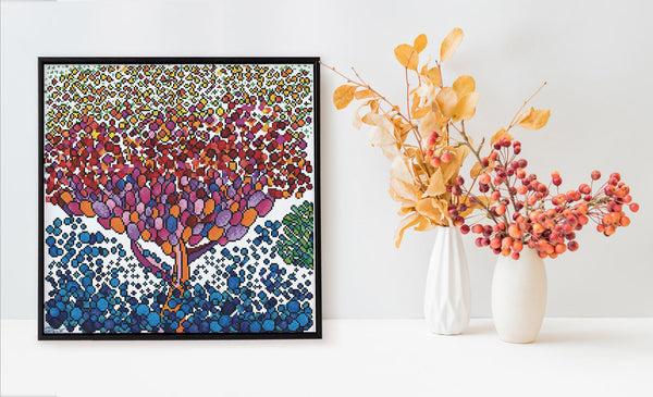 Dotz Diamond Dotz Tree On Mars - 19.7" X 19.7"