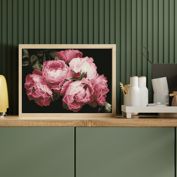 Dotz Diamond Dotz Vintage Roses - 16.9" X 12.2"