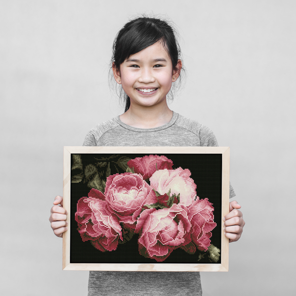 Dotz Diamond Dotz Vintage Roses - 16.9" X 12.2"