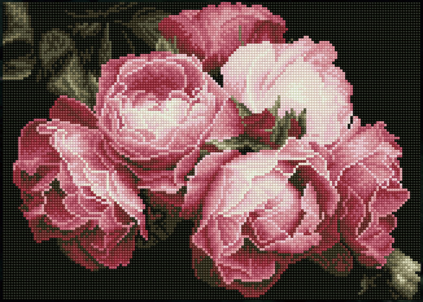 dotz Diamond Dotz Vintage Roses - 16.9" x 12.2"