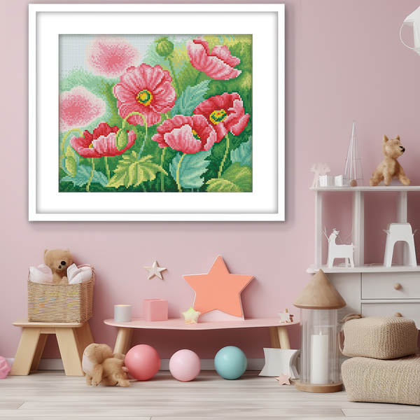 Dotz Diamond Dotz Watercolour Poppies - 14.6" X 11.8"