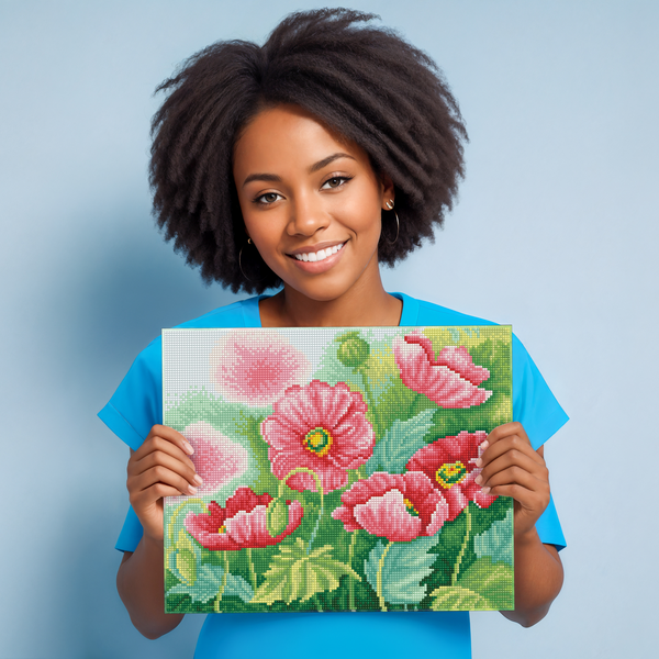 Dotz Diamond Dotz Watercolour Poppies - 14.6" X 11.8"