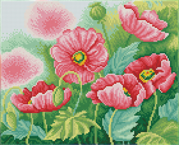 dotz Diamond Dotz Watercolour Poppies - 14.6" x 11.8"