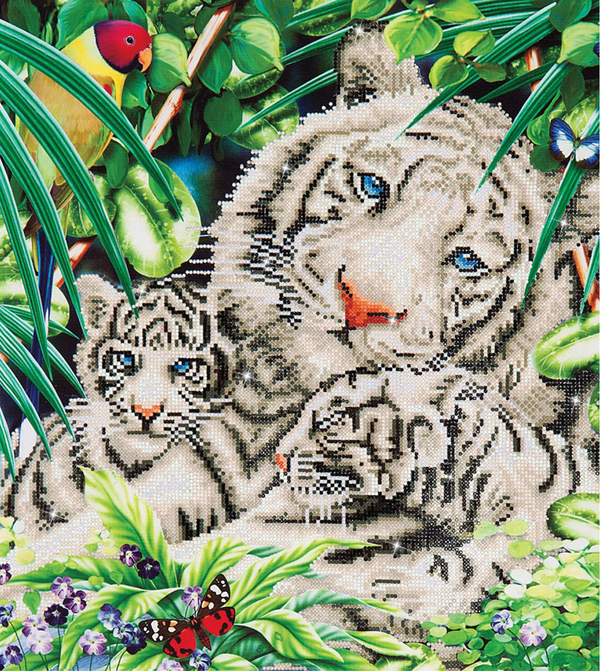 dotz Diamond Dotz White Tiger Cubs - 20.5" x 20.5"