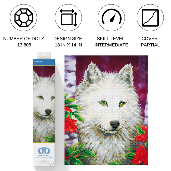 Dotz Diamond Dotz White Wolf - 14.0" X 18.0"