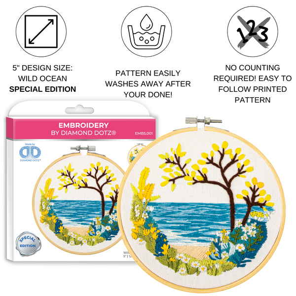 Dotz Diamond Dotz Wild Ocean Embroidery Kit - 5.0"