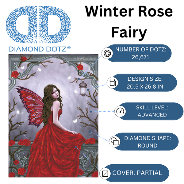Dotz Diamond Dotz Winter Rose Fairy - 20.5" X 26.8"
