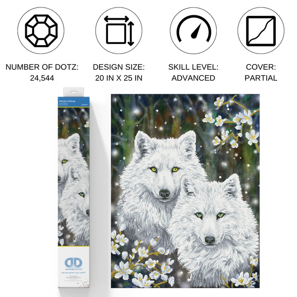 Dotz Diamond Dotz Winter Wolves - 20.1" X 26.0"