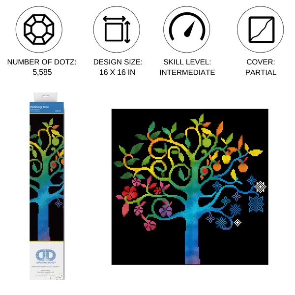 Dotz Diamond Dotz Wishing Tree - 16.1" X 16.1"
