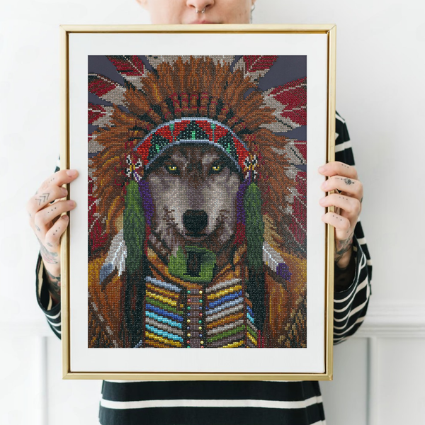 Dotz Diamond Dotz Wolf Spirit Chief - 15.8" X 19.7"