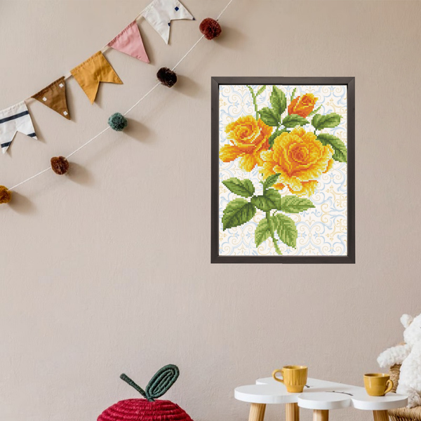 Dotz Diamond Dotz Yellow Rose Bouquet - 11.0" X 14.2"