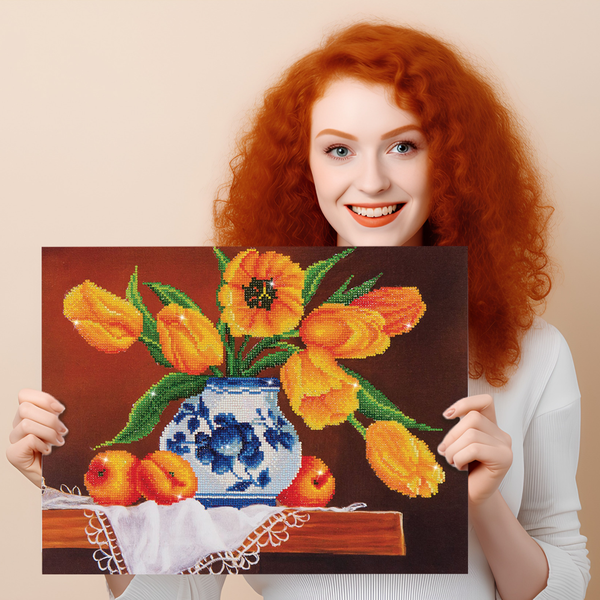 Dotz Diamond Dotz Yellow Tulips - 20.0" X 16.0"