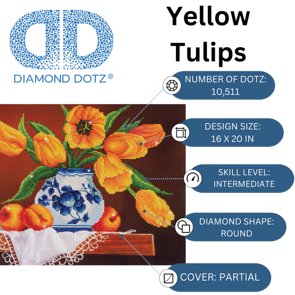 Dotz Diamond Dotz Yellow Tulips - 20.0" X 16.0"