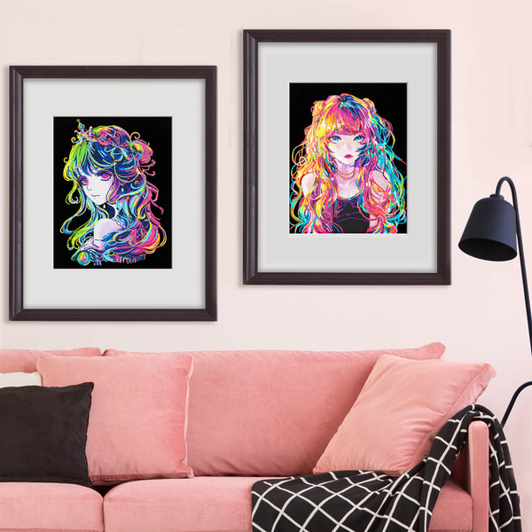 Dotz Neon Anime Girl 13.98 X 17.99 In