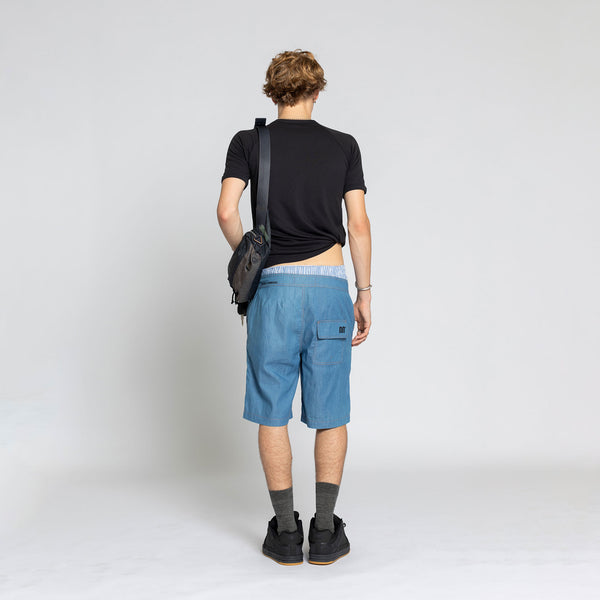 Double Rainbouu DARK CHAMBRAY LONG SURF SCHOOL SHORT