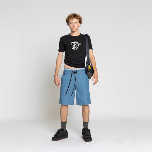 double rainbouu DARK CHAMBRAY LONG SURF SCHOOL SHORT