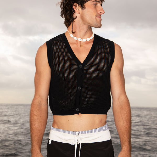 Double Rainbouu BLACK MESH VEST