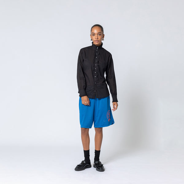 Double Rainbouu BLACK PINTUCK RUFFLE SHIRT
