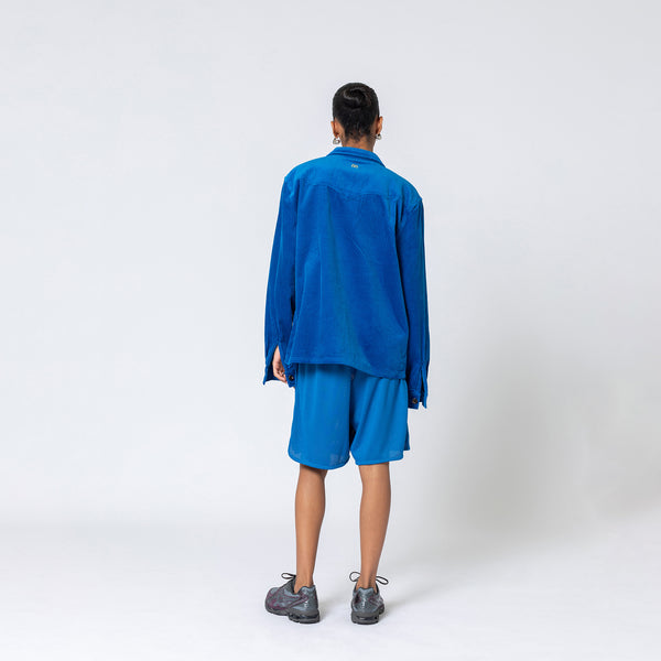 Double Rainbouu COBALT BLUE CORD JUNGLE SHIRT