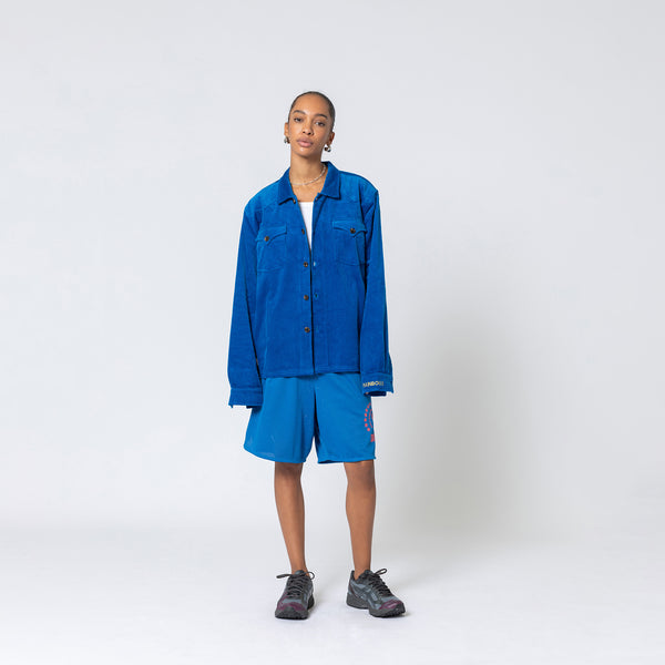 Double Rainbouu COBALT BLUE CORD JUNGLE SHIRT