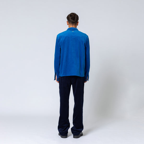 Double Rainbouu COBALT BLUE CORD JUNGLE SHIRT