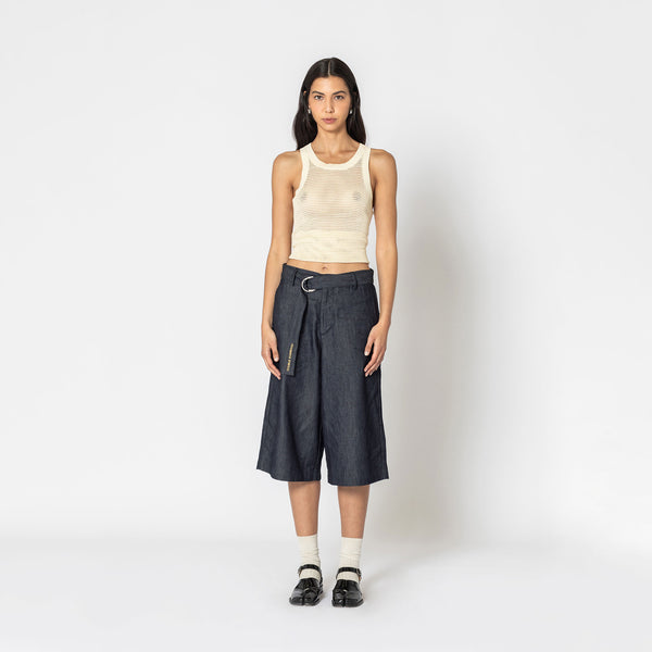 double rainbouu DARK CHAMBRAY LONG SHORT