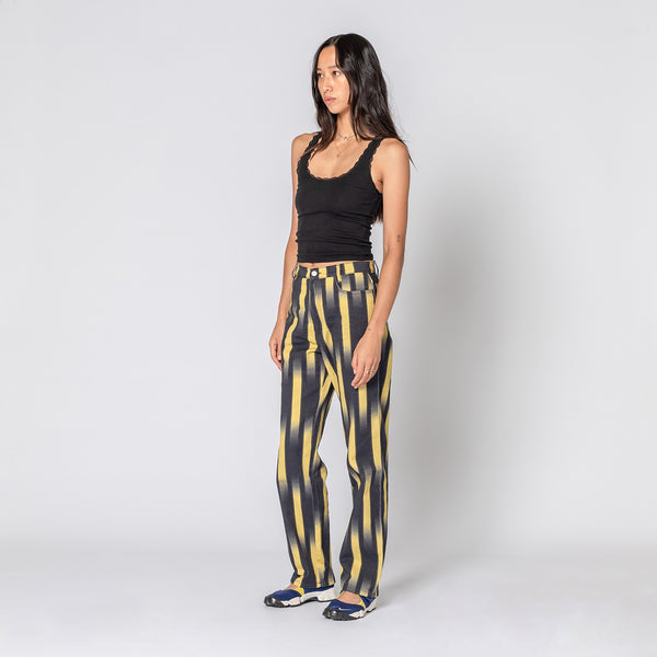 Double Rainbouu GHOST STRIPE YELLOW PARTY PANTS