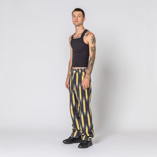 Double Rainbouu GHOST STRIPE YELLOW PARTY PANTS