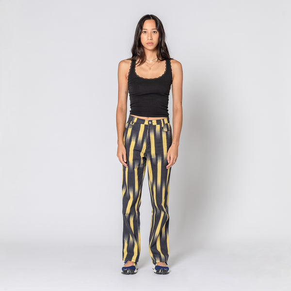 double rainbouu GHOST STRIPE YELLOW PARTY PANTS