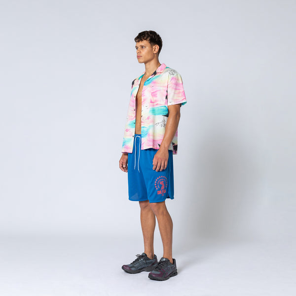 Double Rainbouu MESH BALL SHORT BLUE