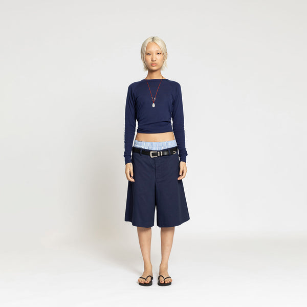 double rainbouu NAVY LONG SHORT