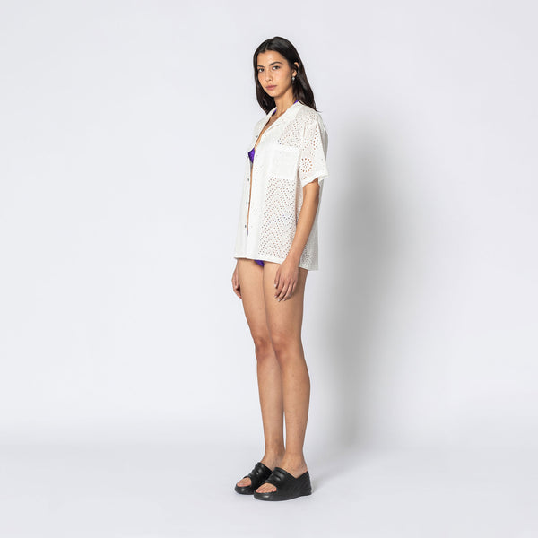 Double Rainbouu WHITE ANGLAIS HAWAIIAN SHIRT