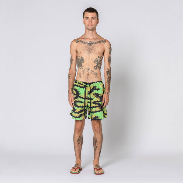 double rainbouu SILENT MORNING LIME NIGHT SWIM SHORTS