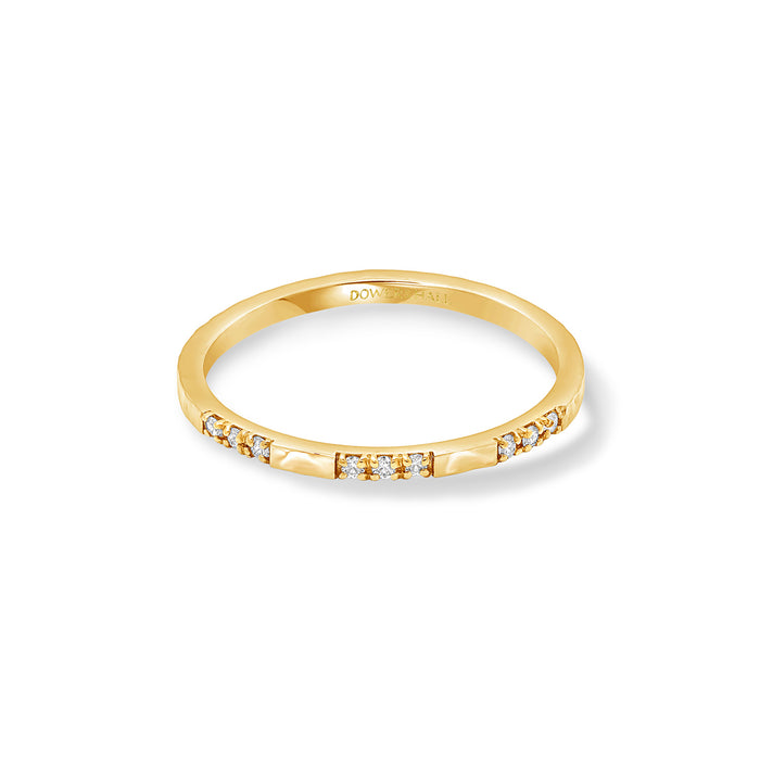 Dower & Hall 14k Fine Diamond Set Hammered Narrative Ring