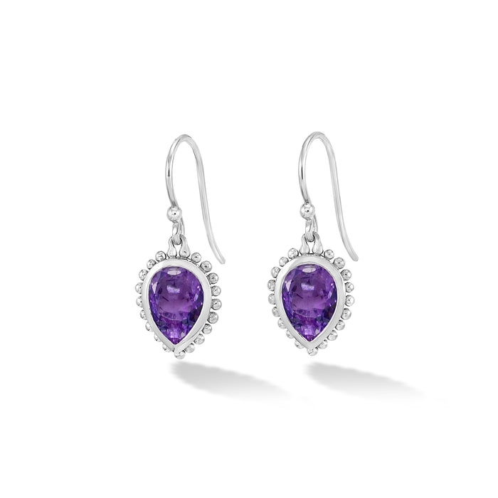Dower & Hall 14k Gold Anemone Large Teardrop Earrings With Amethyst