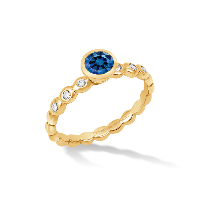 dower & hall 14k Gold Bubbles Ring with 5mm Blue Sapphire