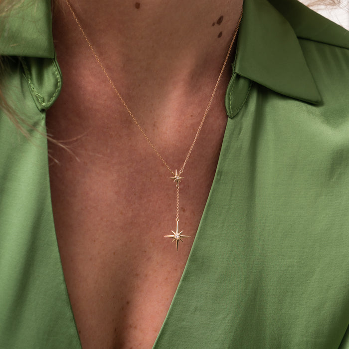 Dower & Hall 14k Gold & Diamond North Star Double Pendant