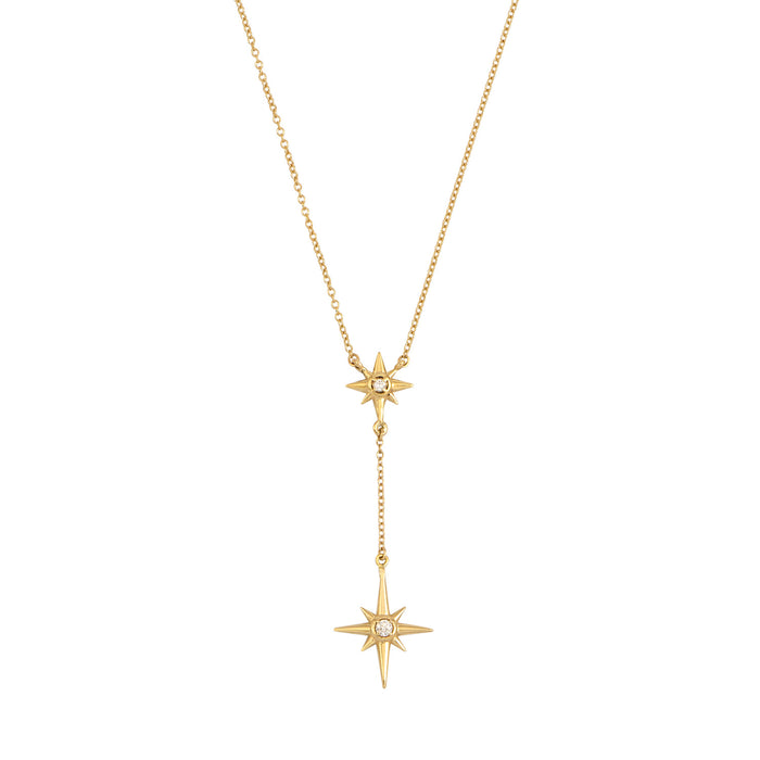 dower & hall 14k Gold & Diamond North Star Double Pendant