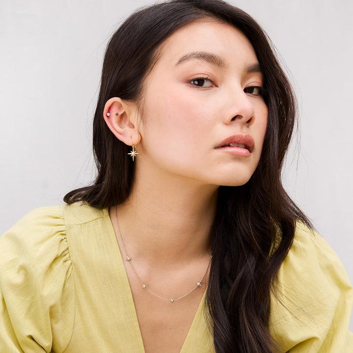 Dower & Hall 14k Gold & Diamond North Star Long Ear-Drops