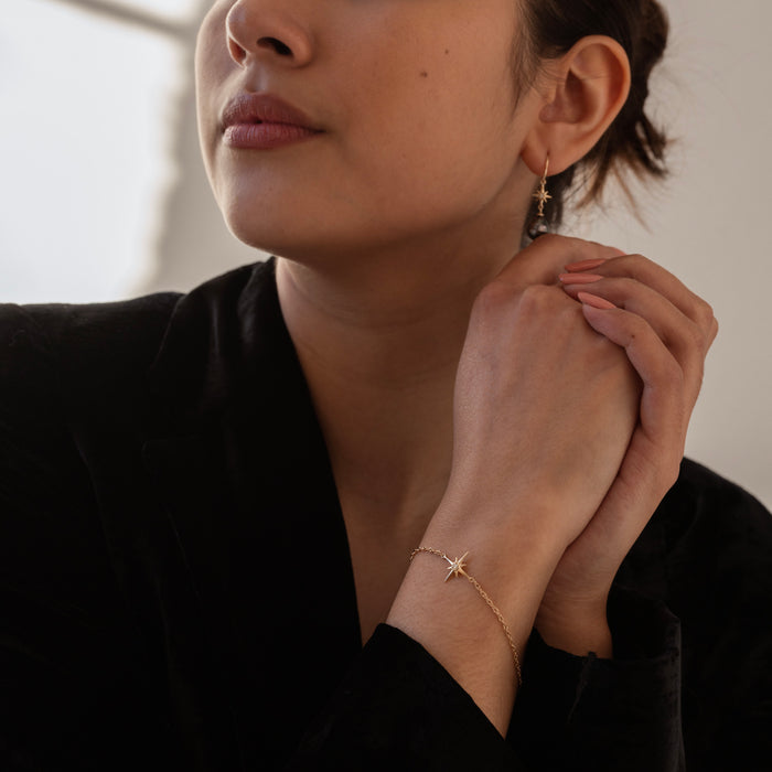 Dower & Hall 14k Gold & Diamond Single North Star Bracelet