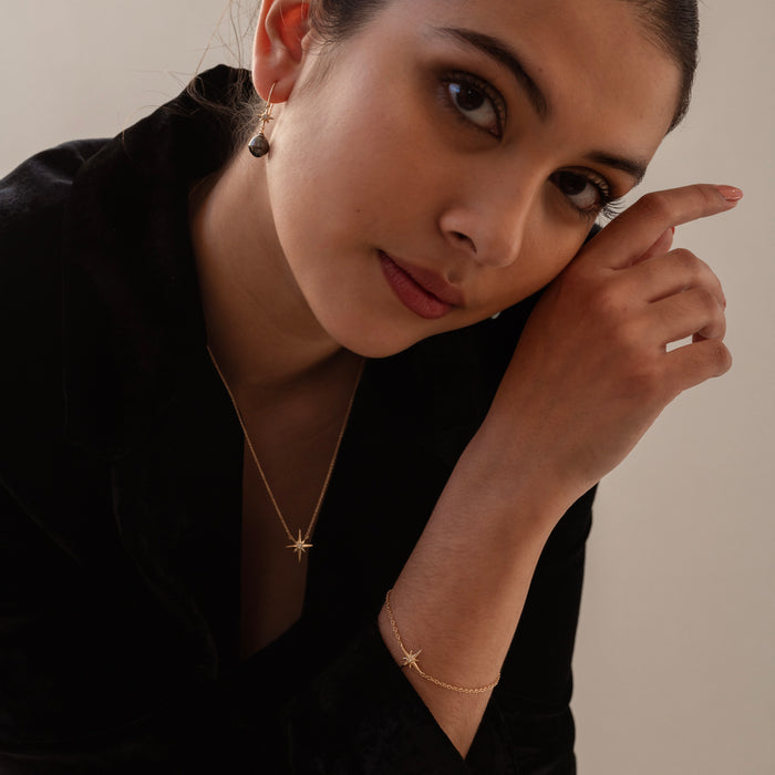 Dower & Hall 14k Gold & Diamond Single North Star Bracelet