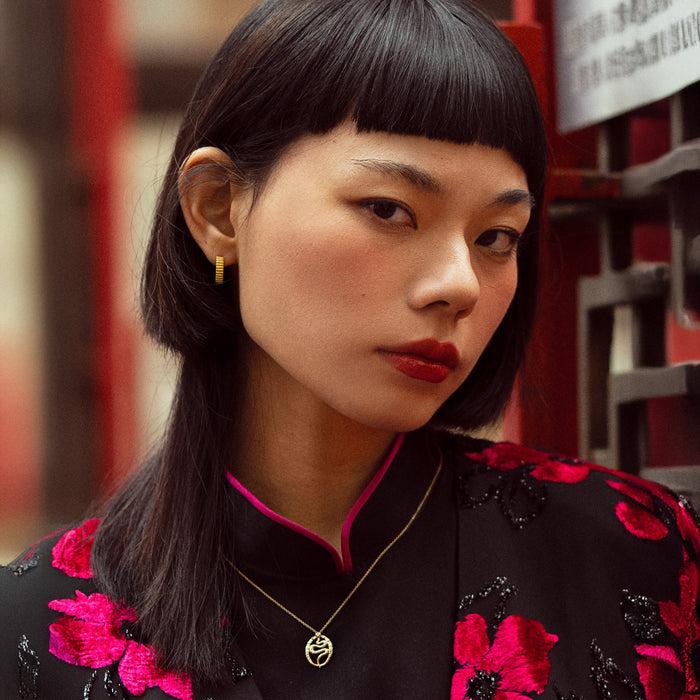 Dower & Hall 14k Gold & Diamond Snake Talisman Necklace