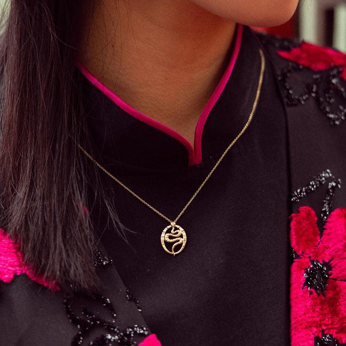 Dower & Hall 14k Gold & Diamond Snake Talisman Necklace