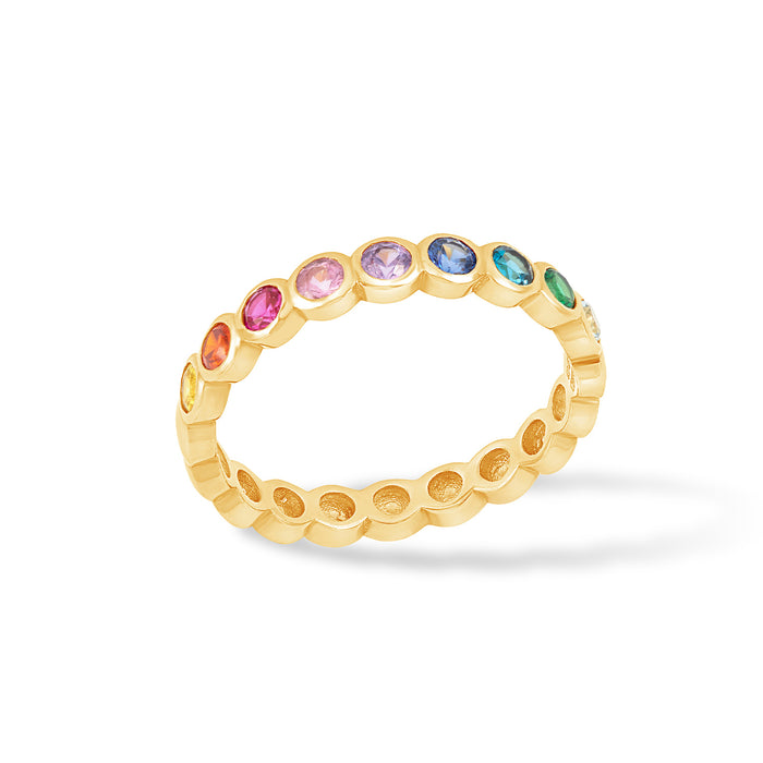 dower & hall 14k Gold & Rainbow Sapphire Dotty Half Eternity Ring