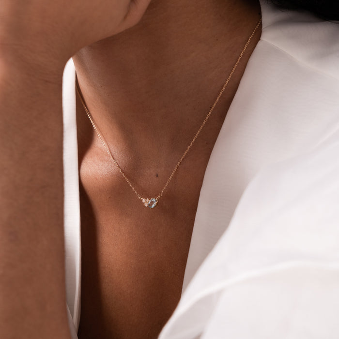 Dower & Hall 14k Gold Stargazer Oval Aquamarine Pendant