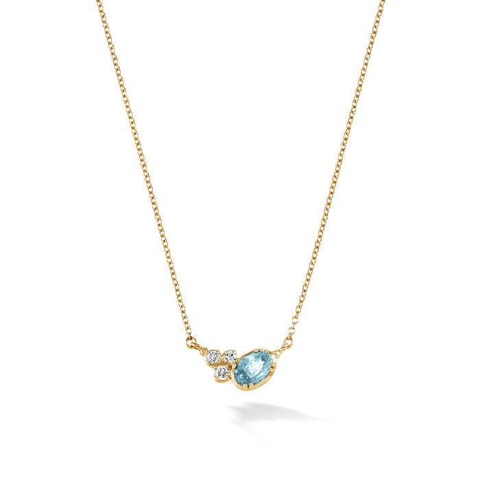 dower & hall 14k Gold Stargazer Oval Aquamarine Pendant