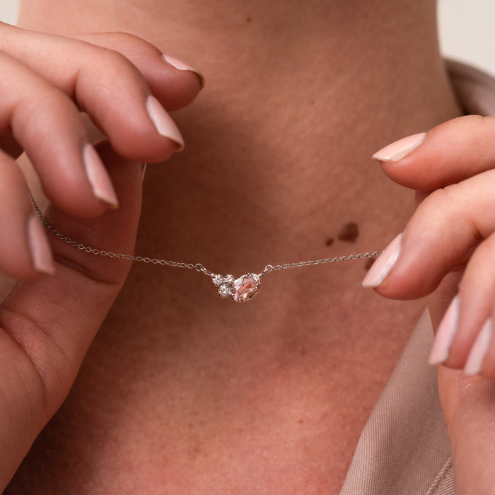 Dower & Hall 14k Gold Stargazer Oval Morganite Pendant