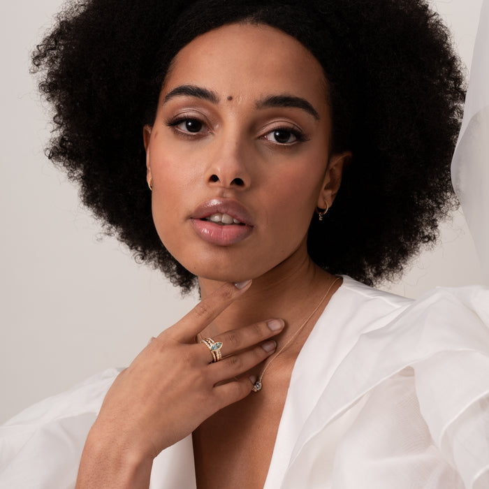 Dower & Hall 14k Lab Grown Marquise Diamond Bubbles Ring